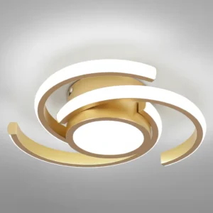 Luminária Led Sobrepor Paflon Moderna 3 Em 1 Bivolt Dourada