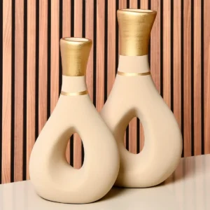 2 Enfeites Decoração Rack Sala Vasos Decorativo Aparado Casa
