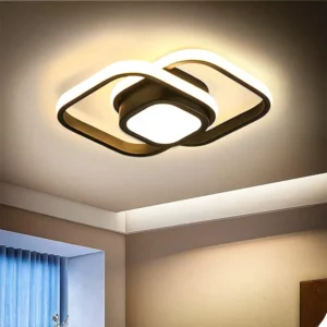 Luminária De Teto Moderna,plafon Sobrepor Lustre Led 3 Em 1 Preto