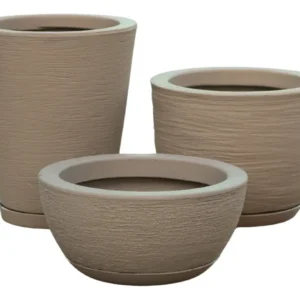 Kit 3 Vasos Polietileno Para Plantas Decorativo Cone Bacia