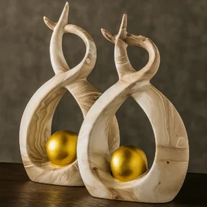 Dupla Decorativa Estante Sala Luxo Cerâmica Decoração Vaso