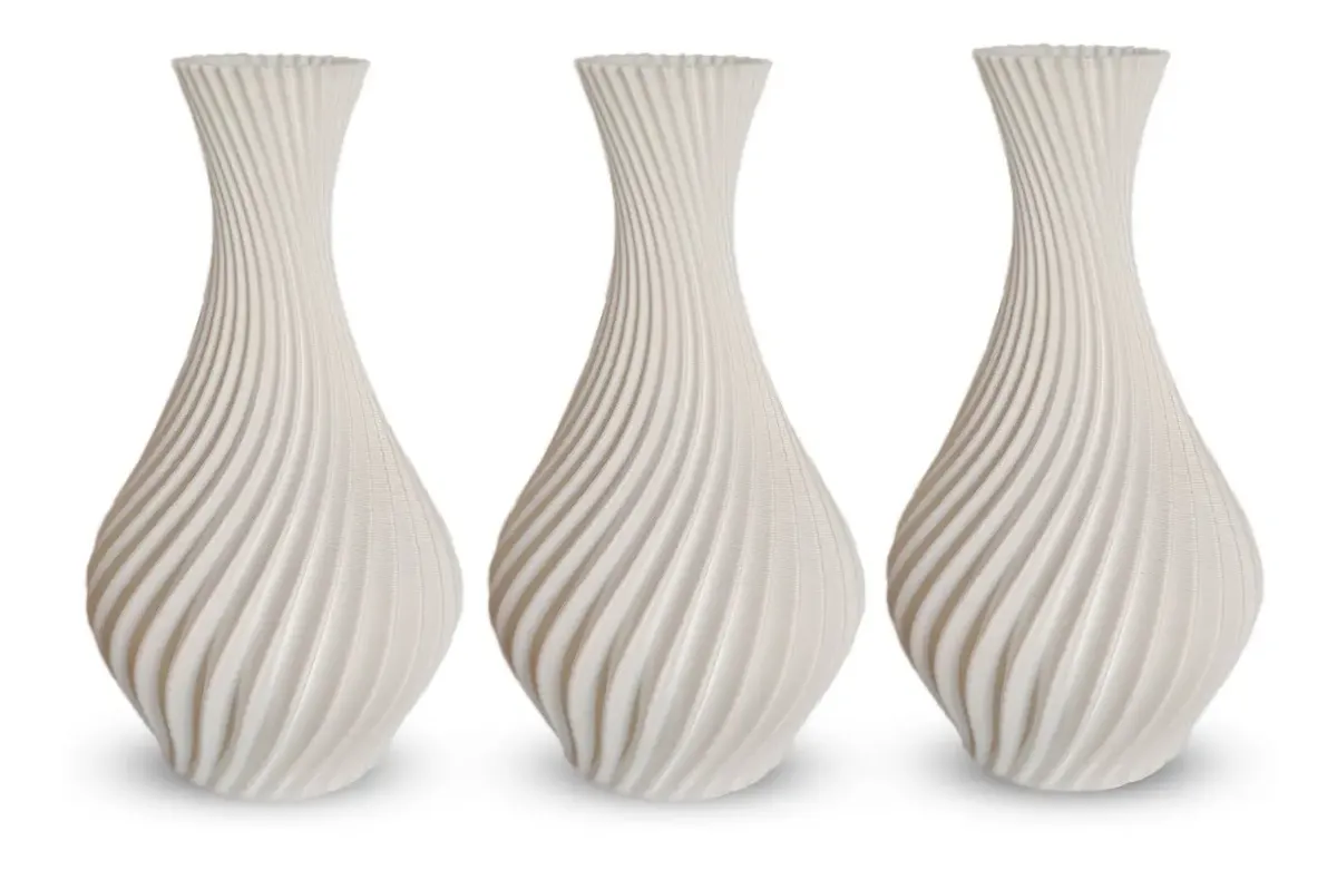 3 Vasos Decorativos Modelo Espiral Marca Universo Alt